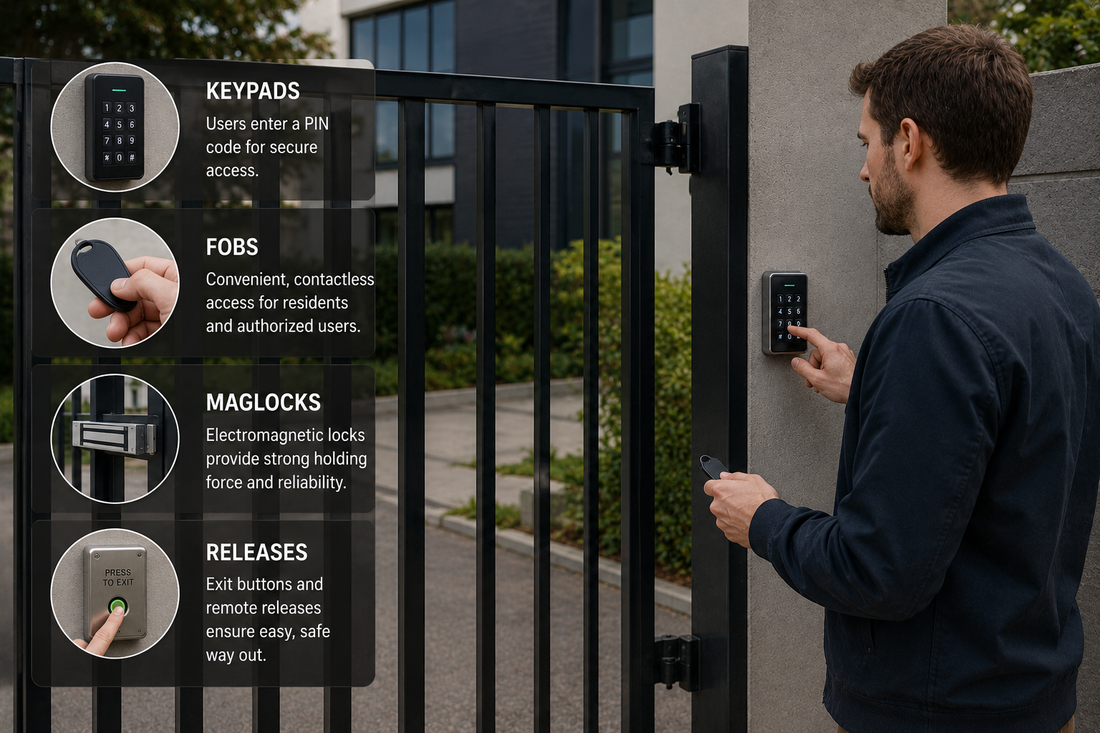 Access Control for Gates: Keypads, Fobs, Maglocks and Releases Explained