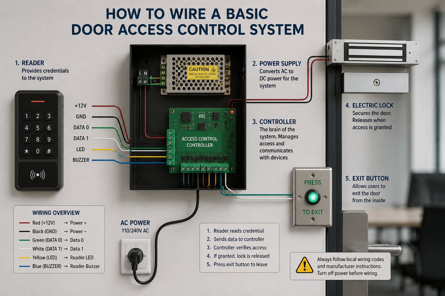 How to Wire a Basic Door Access Control System
