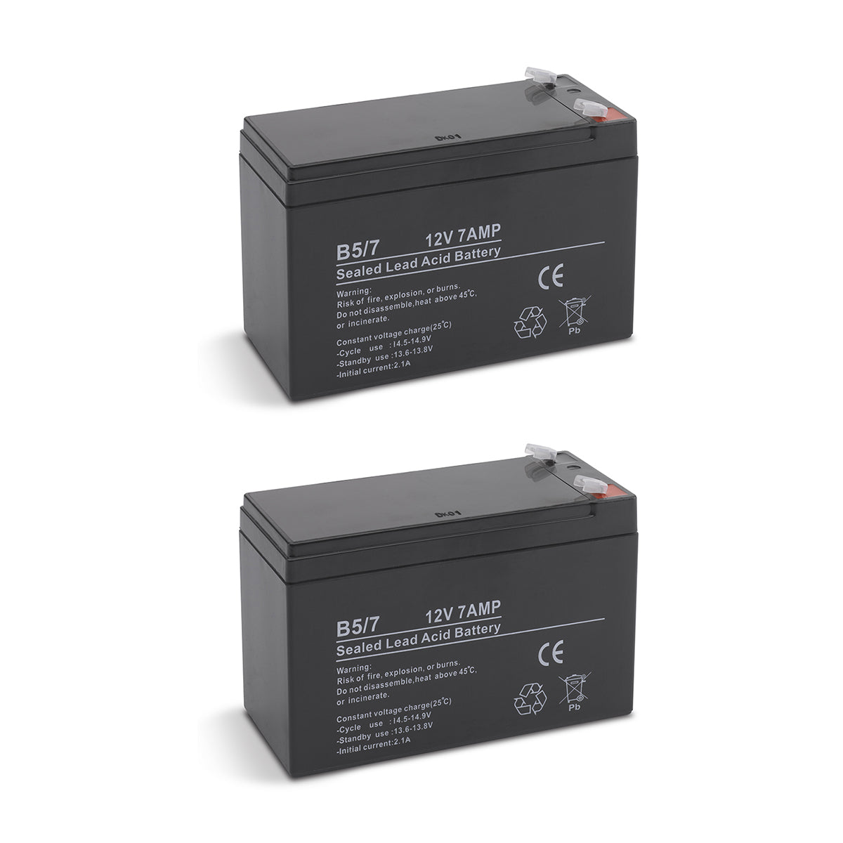 Double 12V DC 7AMP Battery x2